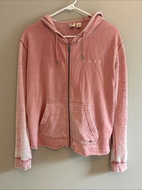 Roxy Pink Zip-Up Hooded Sweatshirt